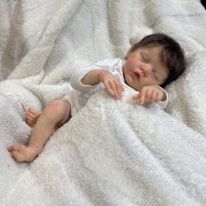 Reborn twin B boy Bonnie brown preemie rooted mohair