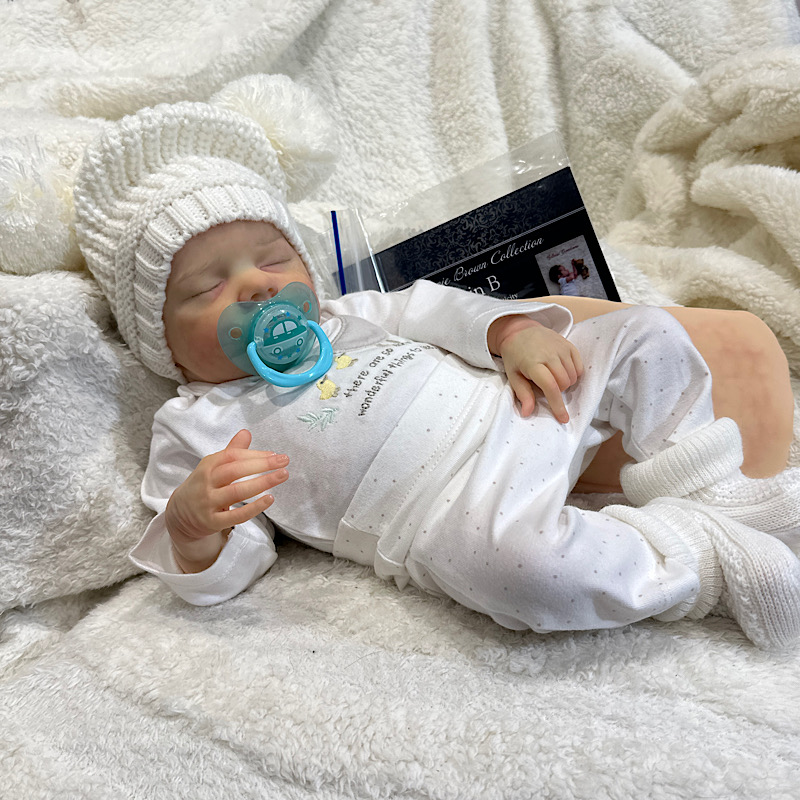 Reborn twin B boy premature Bonnie brown - Image 6
