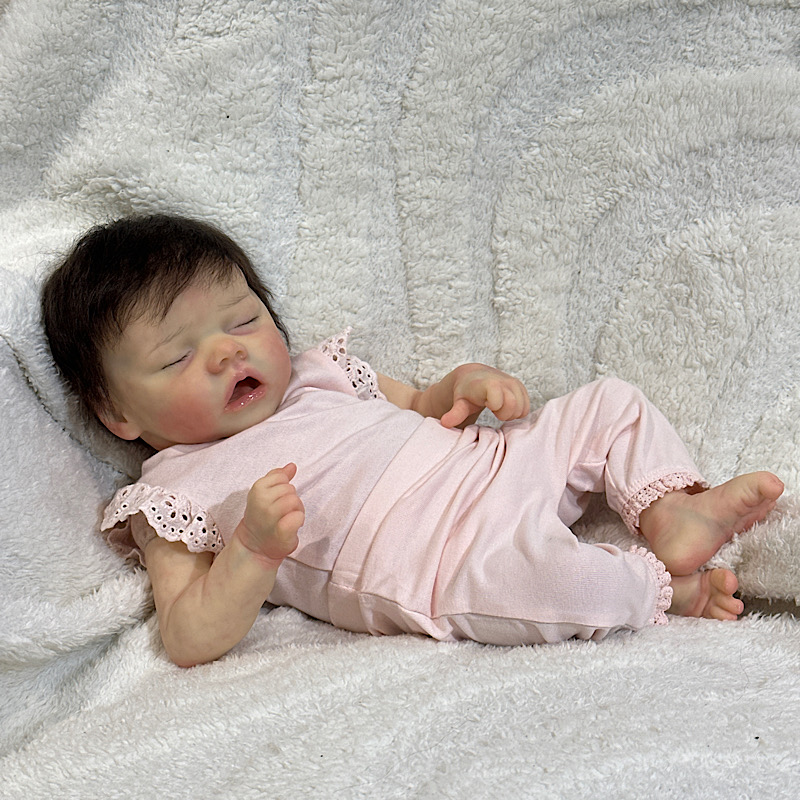 Reborn twin A Bonnie brown rooted mohair preemie - Image 7