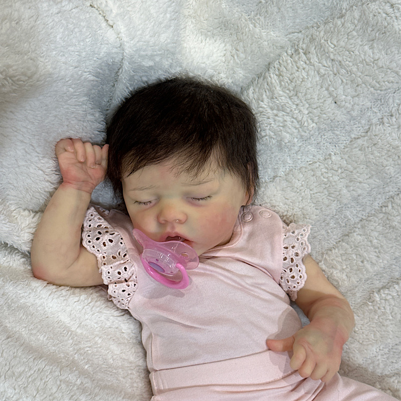 Reborn twin A Bonnie brown rooted mohair preemie - Image 6