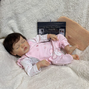 Reborn twin B girl Bonnie brown preemie rooted mohair