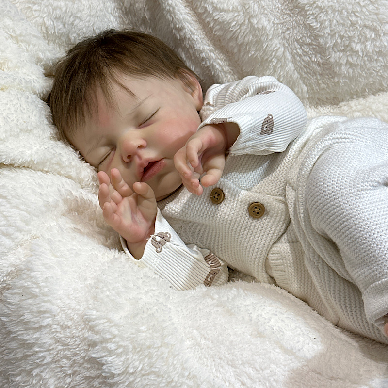 Reborn Noah brown hair reva schick remade in 3/4 weeks