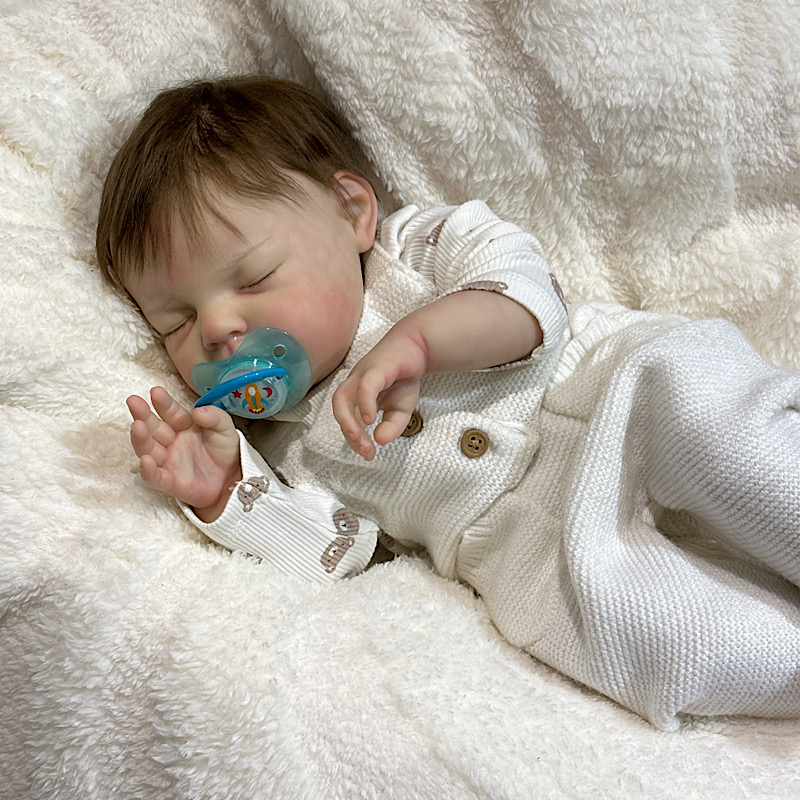 Reborn Noah brown hair reva schick remade in 3/4 weeks - Image 5