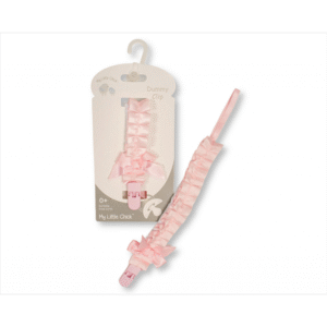 Satin and lace dummy clip  pink